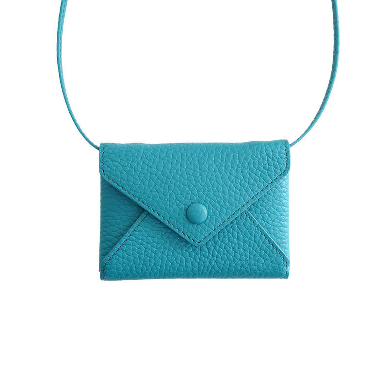 Top Layer Cowhide Delicate Mini Crossbody Envelope Card Bag