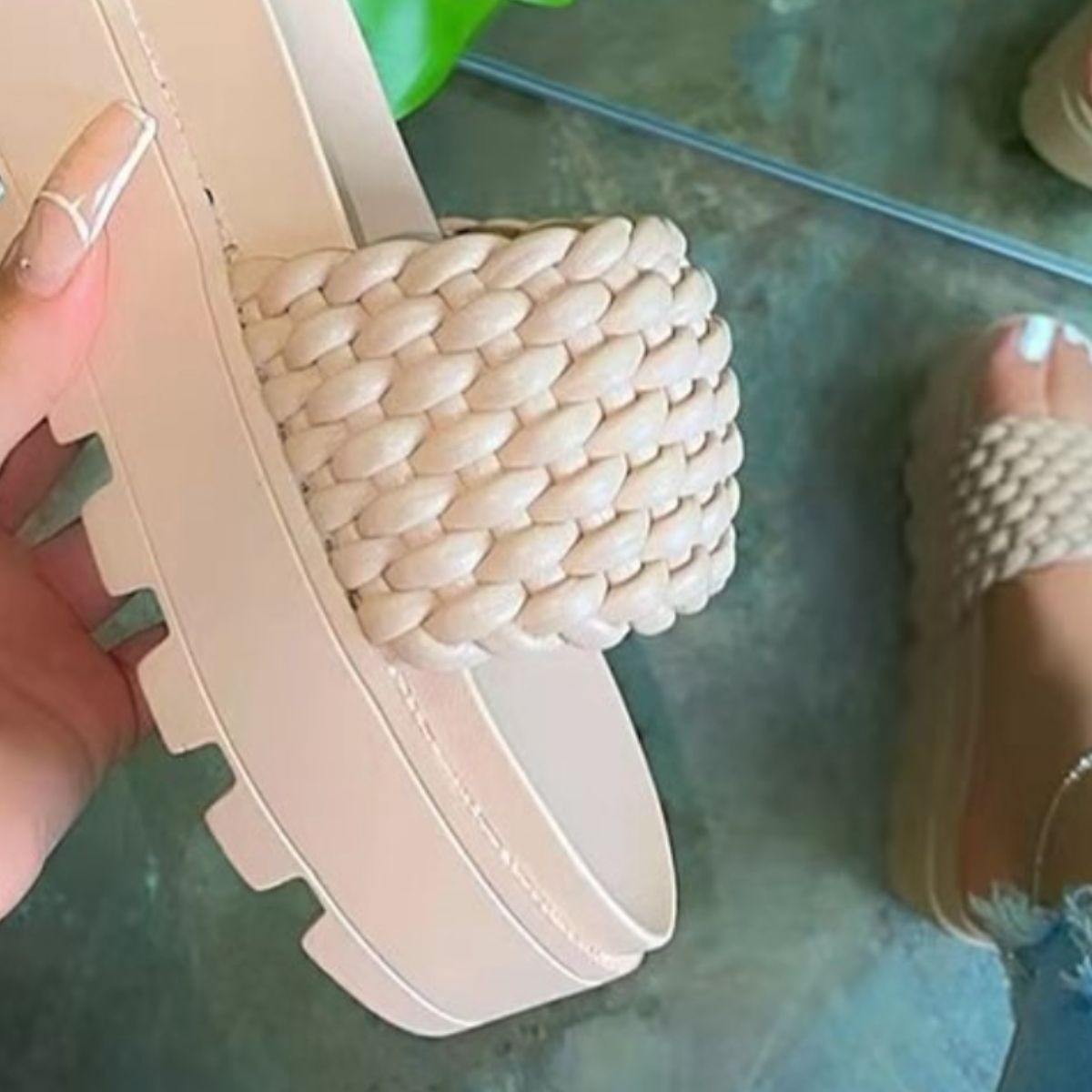 Leather Open Toe Platform Sandals