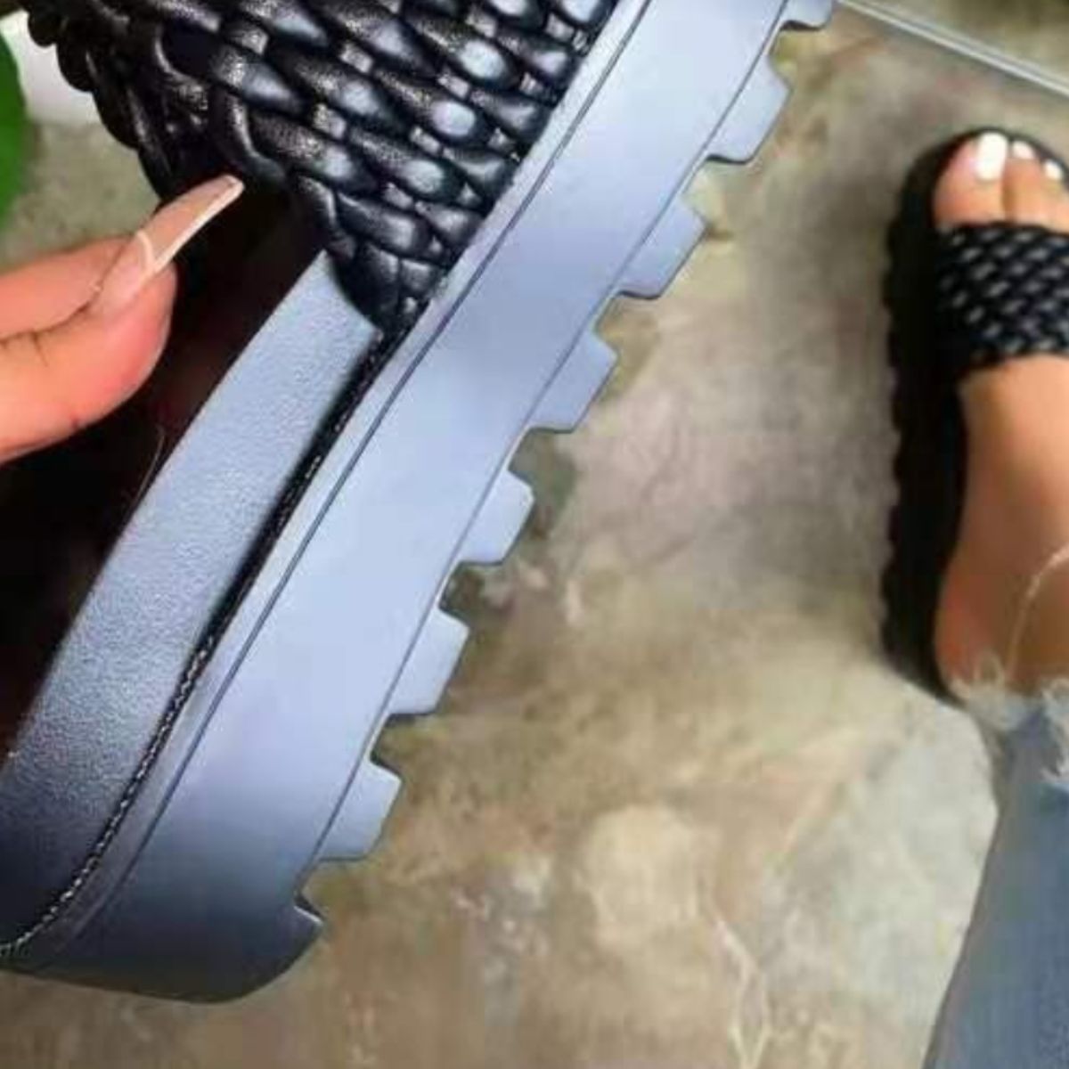 Leather Open Toe Platform Sandals