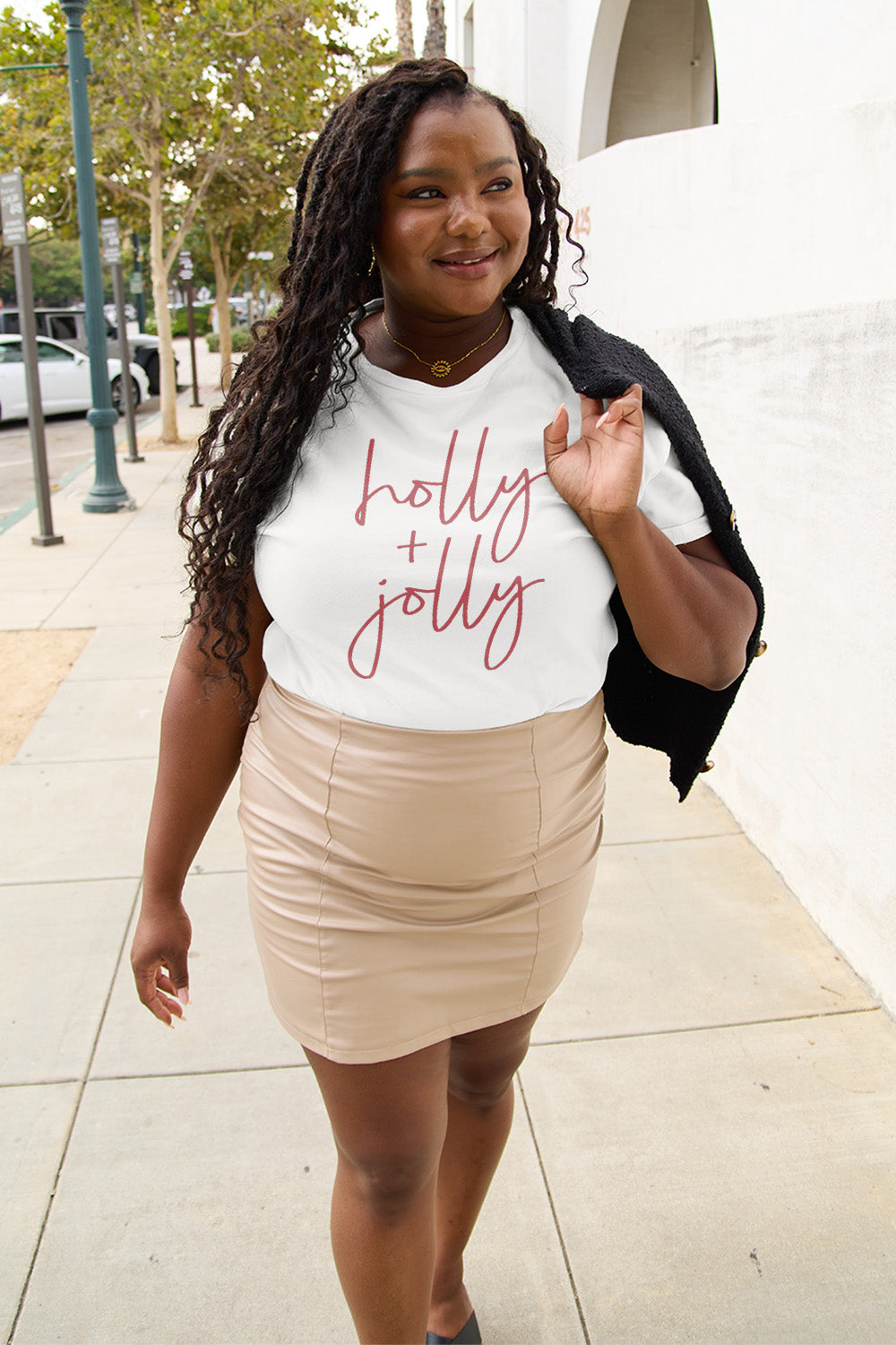 Full Size Letter Graphic Short Sleeve T-Shirt