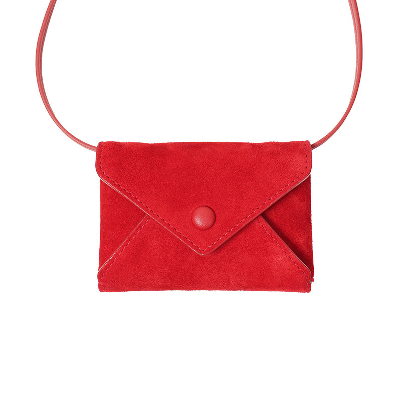Top Layer Cowhide Delicate Mini Crossbody Envelope Card Bag